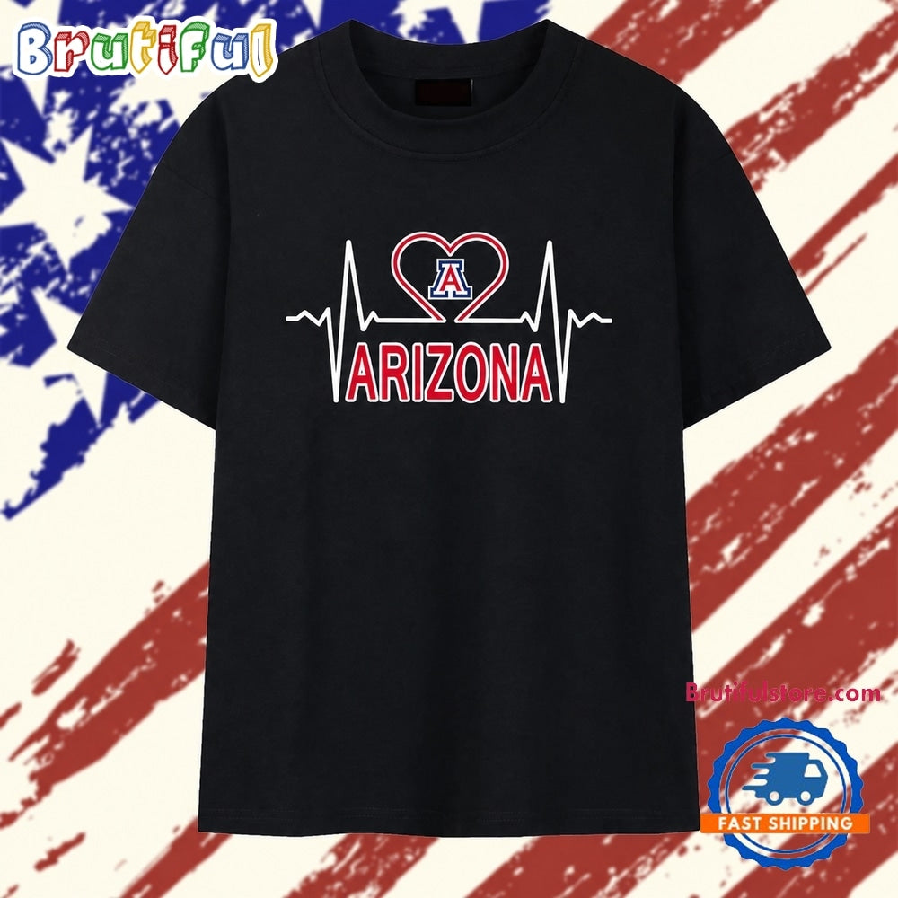 Arizona Wildcats Heartbeat Logo T Shirt