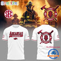 Arkansas Razorback x Firefighter Appreciation Night White T Shirt
