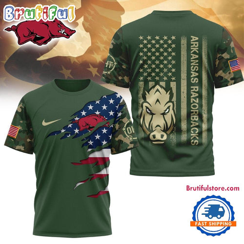 Arkansas Razorbacks 2025 NCAA Veteran Limited 3D Shirt