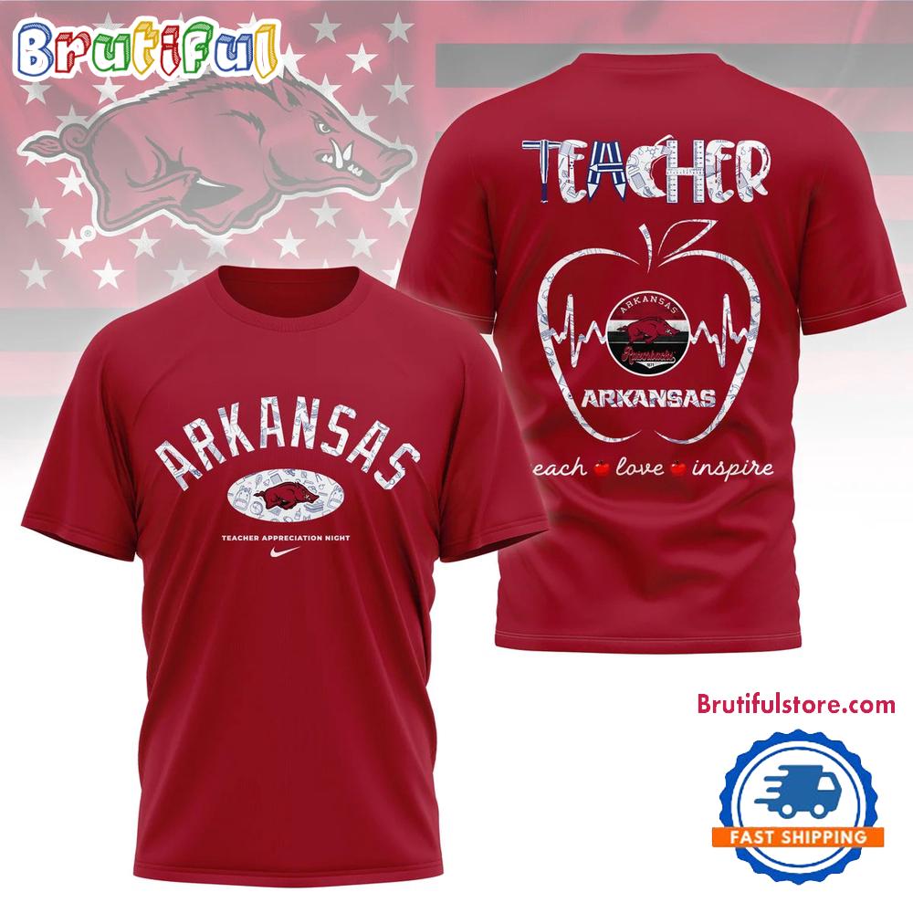 Arkansas Razorbacks Teacher Appreciation Night 3D Shirt