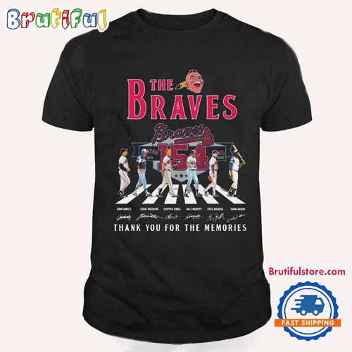 Atlanta Braves 1871 2025 154th Thank You For The Memories Road Abbey Signatures T Shirt