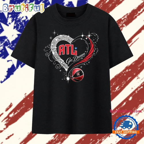 Atlanta Dream Go Dream Heart Sparkle Graphic Basketball T Shirt