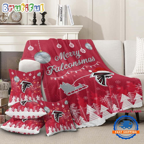 Atlanta Falcons 2025 NFL Christmas Fleece Blanket, Football Limited Edition Blanket