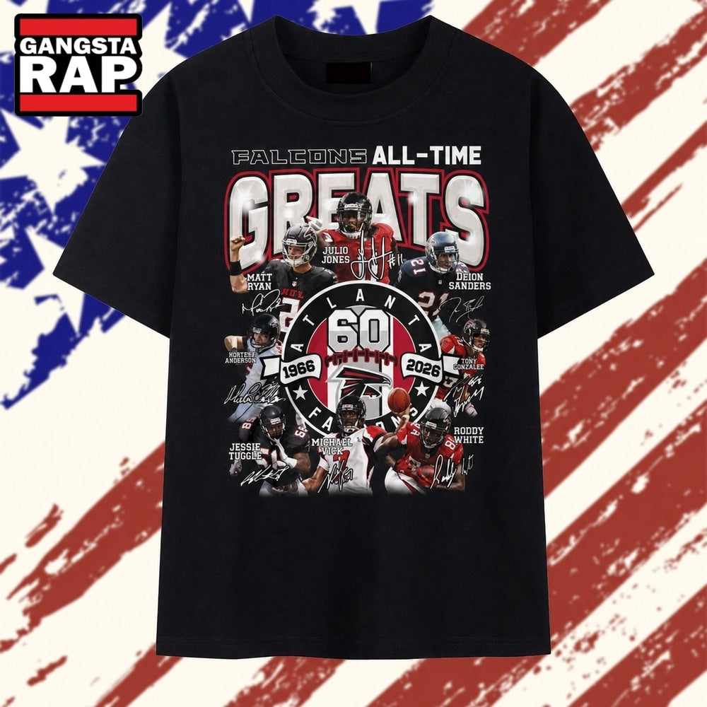 Atlanta Falcons All Time Greats 60th Anniversary 1966 2026 T Shirt