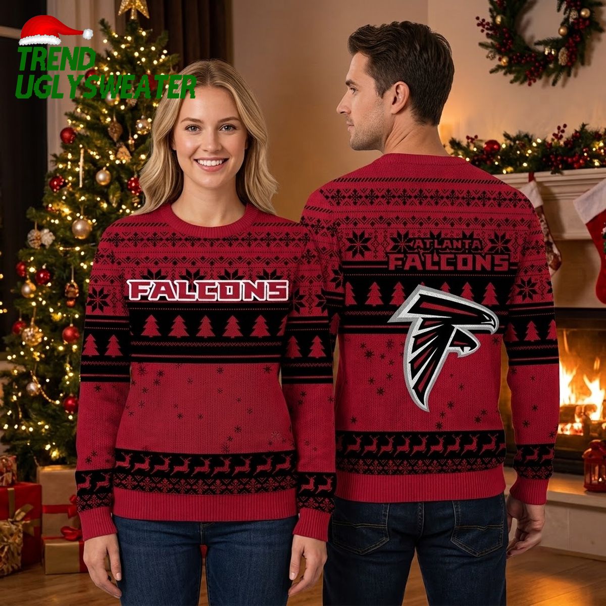 Atlanta Falcons Grinch Holding Football Ugly Christmas Sweater