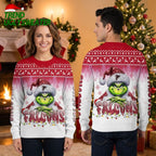 Atlanta Falcons Grinch Santa Hat Ugly Christmas Sweater