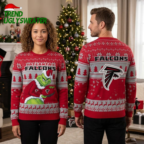 Atlanta Falcons Grinch Santa Ugly Christmas Sweater