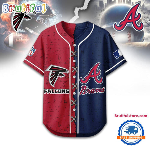 Atlanta Falcons Mix Atlanta Braves Sporty New Design Baseball Jersey