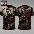 Atlanta Falcons NFL Michael Myers Sunday Nightmares Horror Halloween 3D T Shirt, Football New Design Shirt