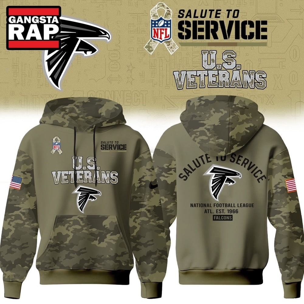 Atlanta Falcons NFL US Veterans Salute To Service 2026 Hoodie Shirt, Football New Design Shirt