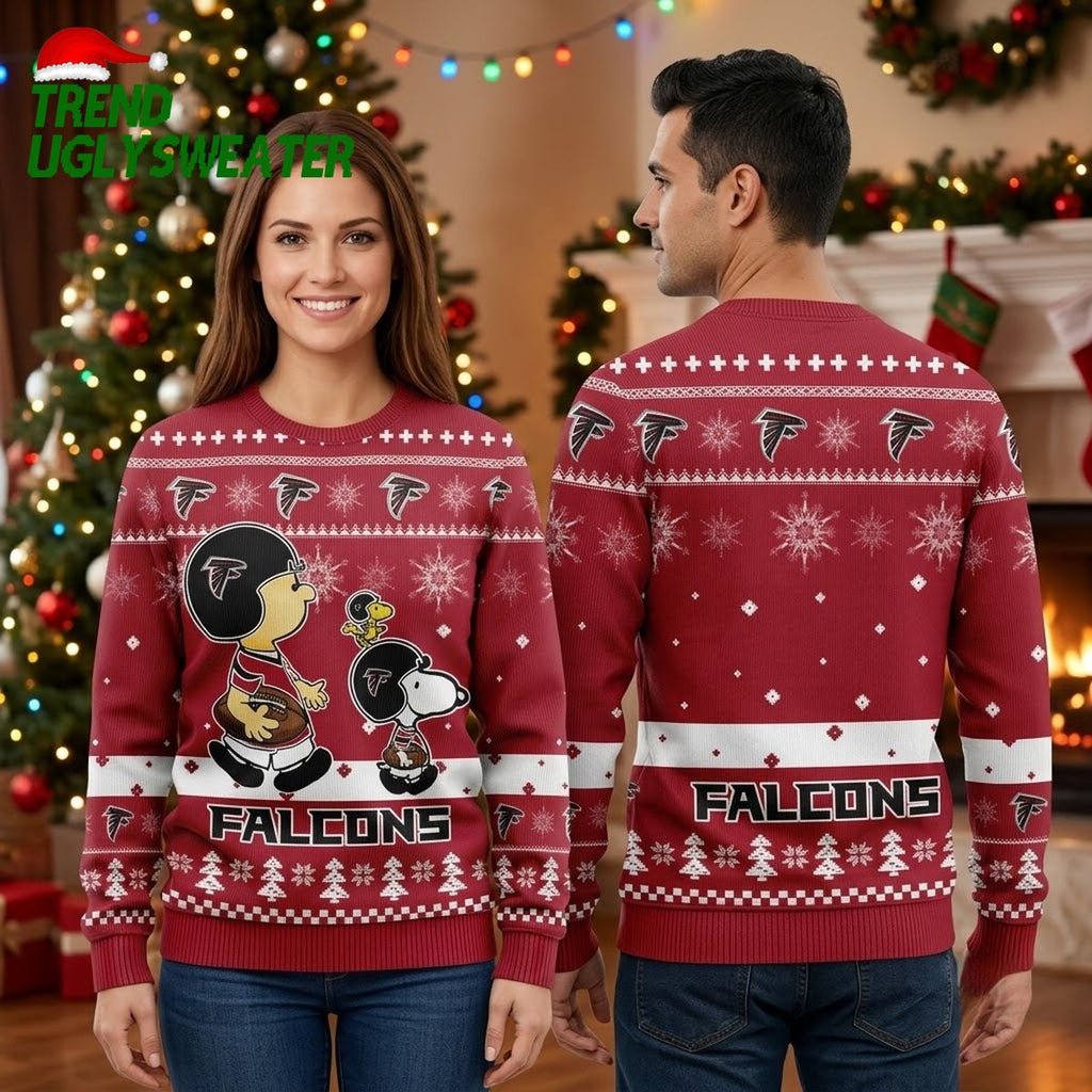 Atlanta Falcons Peanuts Football Characters Ugly Christmas Sweater
