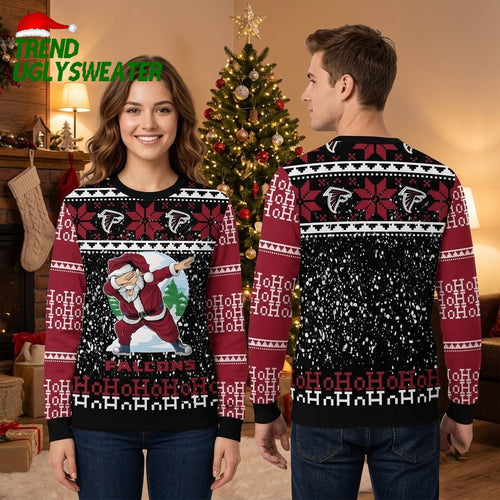 Atlanta Falcons Santa Dab Ugly Christmas Sweater