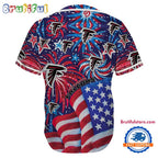 Atlanta Falcons USA Flag Independence Day Baseball Jersey, Sport Team 4th of July Jersey