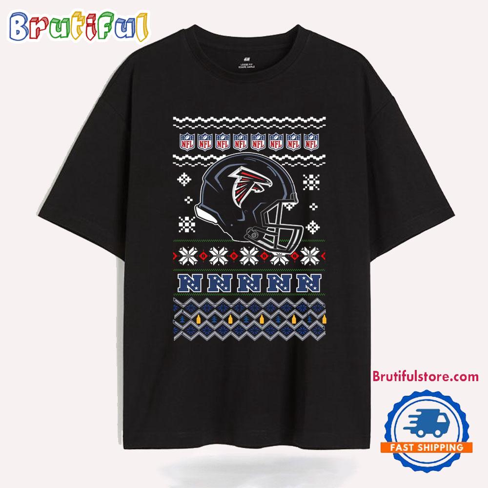 Atlanta Falcons Football Logo Team Helmet Merry Chritmas 2024 T Shirt