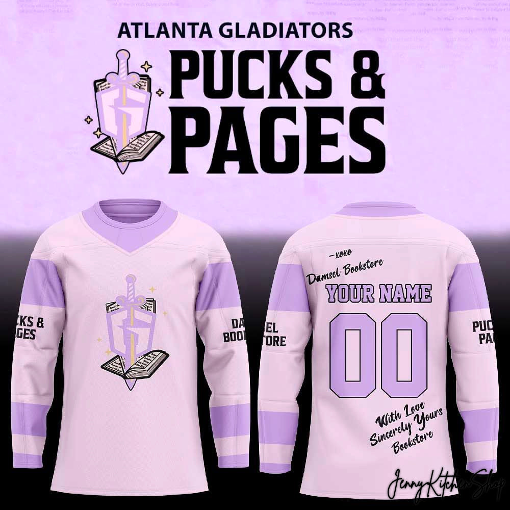 Atlanta Gladiators 2026 Pucks and Pages Custom Pink Jersey