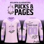Atlanta Gladiators 2026 Pucks and Pages Custom Pink Jersey
