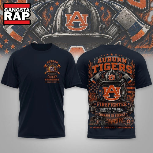 Auburn Tigers 2026 NCAA Firefighter Built for the Fire 3D Shirt Hoodie T-Shirt