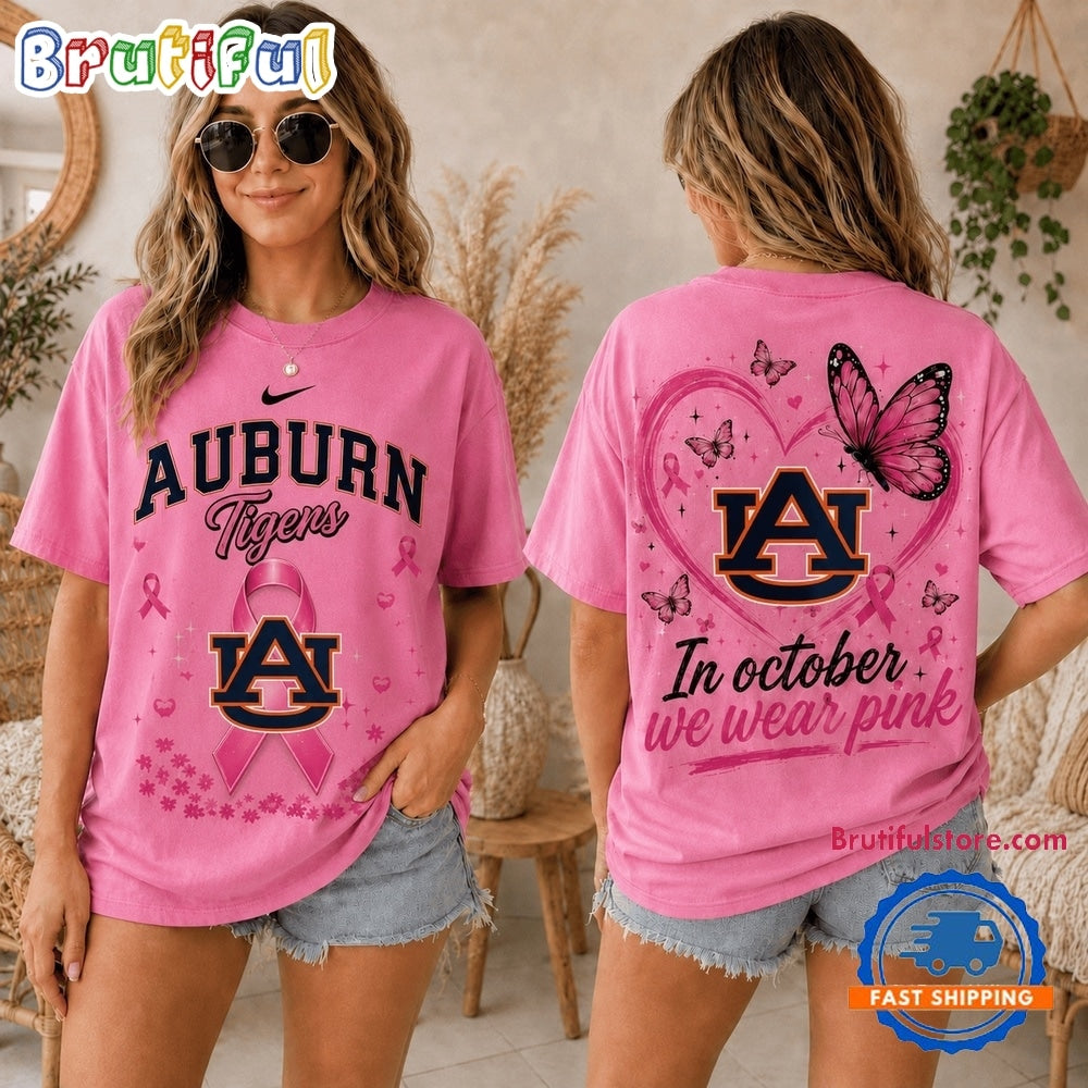 Auburn Tigers 2026 NCAA Pink October Breast Cancer Awareness Fan Pride Unisex T Shirt