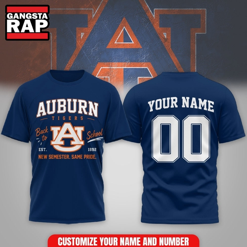 Auburn Tigers NCAA Campus Pride Back to School 2026 Personalized 3D Shirt