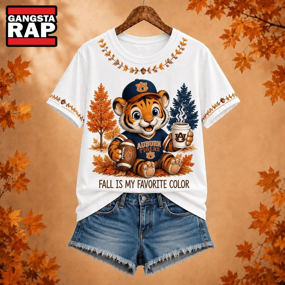 Auburn Tigers NCAA Fall Is My Favorite Color Football Unisex 3D Shirt