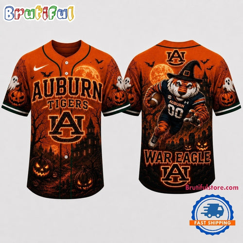 Auburn Tigers NCAA Haunted Night Halloween Baseball Jersey Shirt