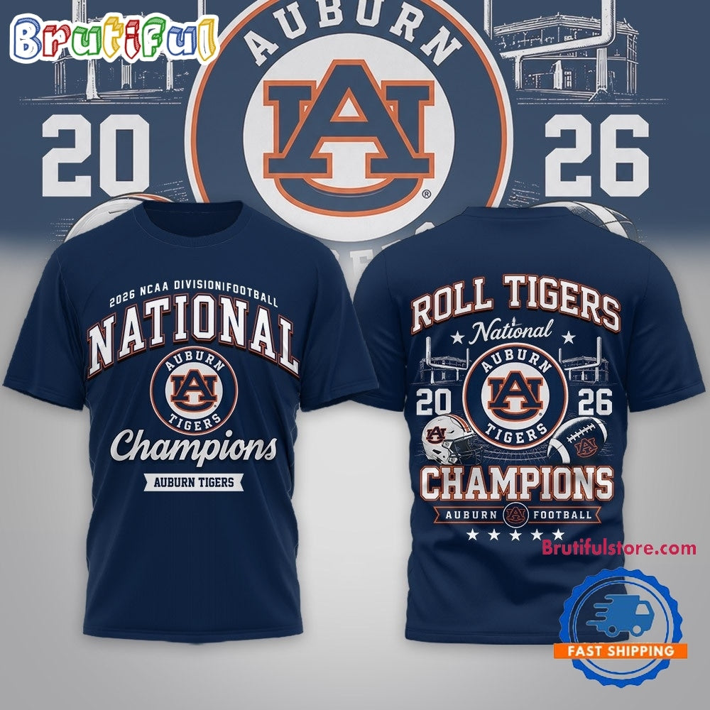 Auburn Tigers NCAA Road to Glory 2026 Football Champions 3D Shirt