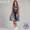 Auburn Tigers NCAA Sporty Floral Elegance Women’s Sleeveless Dress