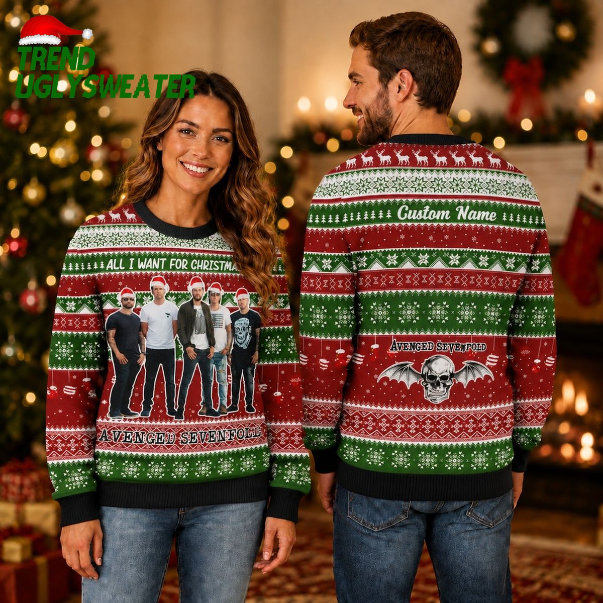 Avenged Sevenfold All I Want For Christmas Is Avenged Sevenfold Band Member 2026 Ugly Christmas Sweater - Unique Gifts For Every Occasion