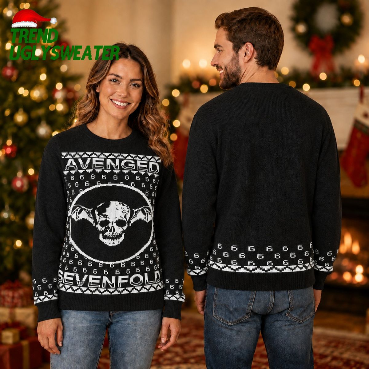Avenged Sevenfold Deathbat Big Symbol Unisex Christmas Jumper Ugly Sweater - Unique Gifts For Every Occasion