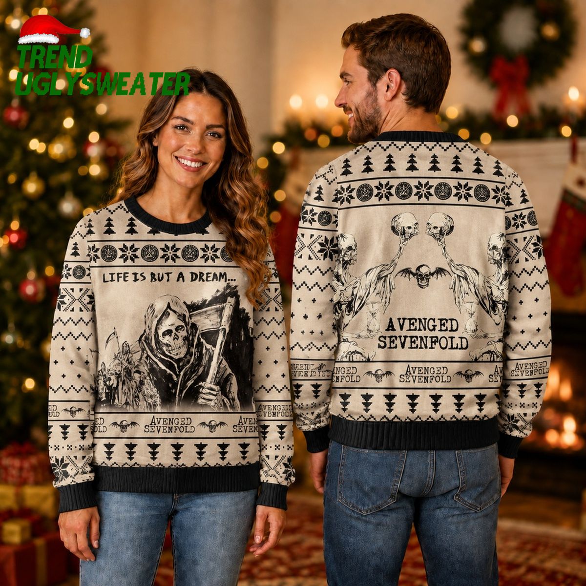 Avenged Sevenfold Life Is But A Dream The Reaper 2026 Xmas Gift Ugly Christmas Sweater - Unique Gifts For Every Occasion