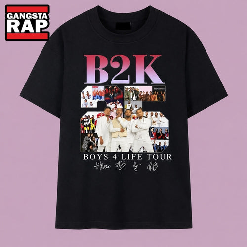 B2K Boys 4 Life Tour 25th Anniversary Signatures R&B Band T Shirt, Music 2D Shirt