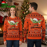 Baby Yoda Grogu Cincinnati Bengals Ugly Christmas Sweater