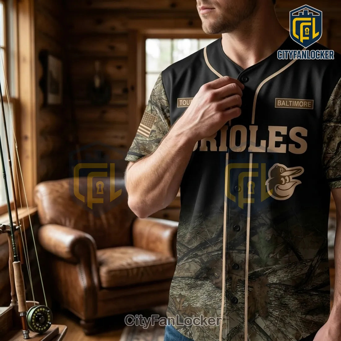 Baltimore Orioles Camouflage Deer Hunting Baseball Jersey