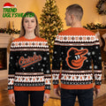 Baltimore Orioles Logo Snowflake Ugly Christmas Sweater