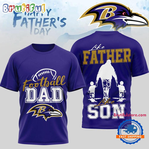 Baltimore Ravens 2026 NFL Happy Father Day New Design 3D T Shirt