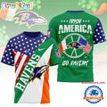 Baltimore Ravens 2026 NFL Irish America Limited Edition 3D T Shirt