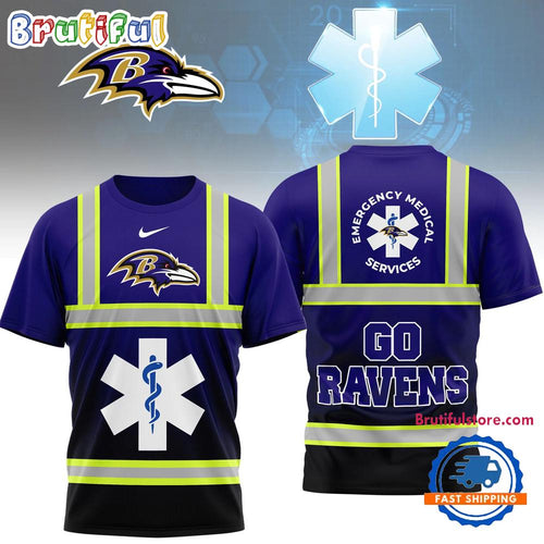 Baltimore Ravens 2026 NFL National EMT & Paramedic Day Special New 3D Shirt