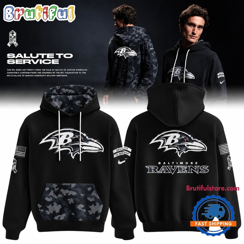Baltimore Ravens 2026 Salute to Service Limited Edition Black Hoodie