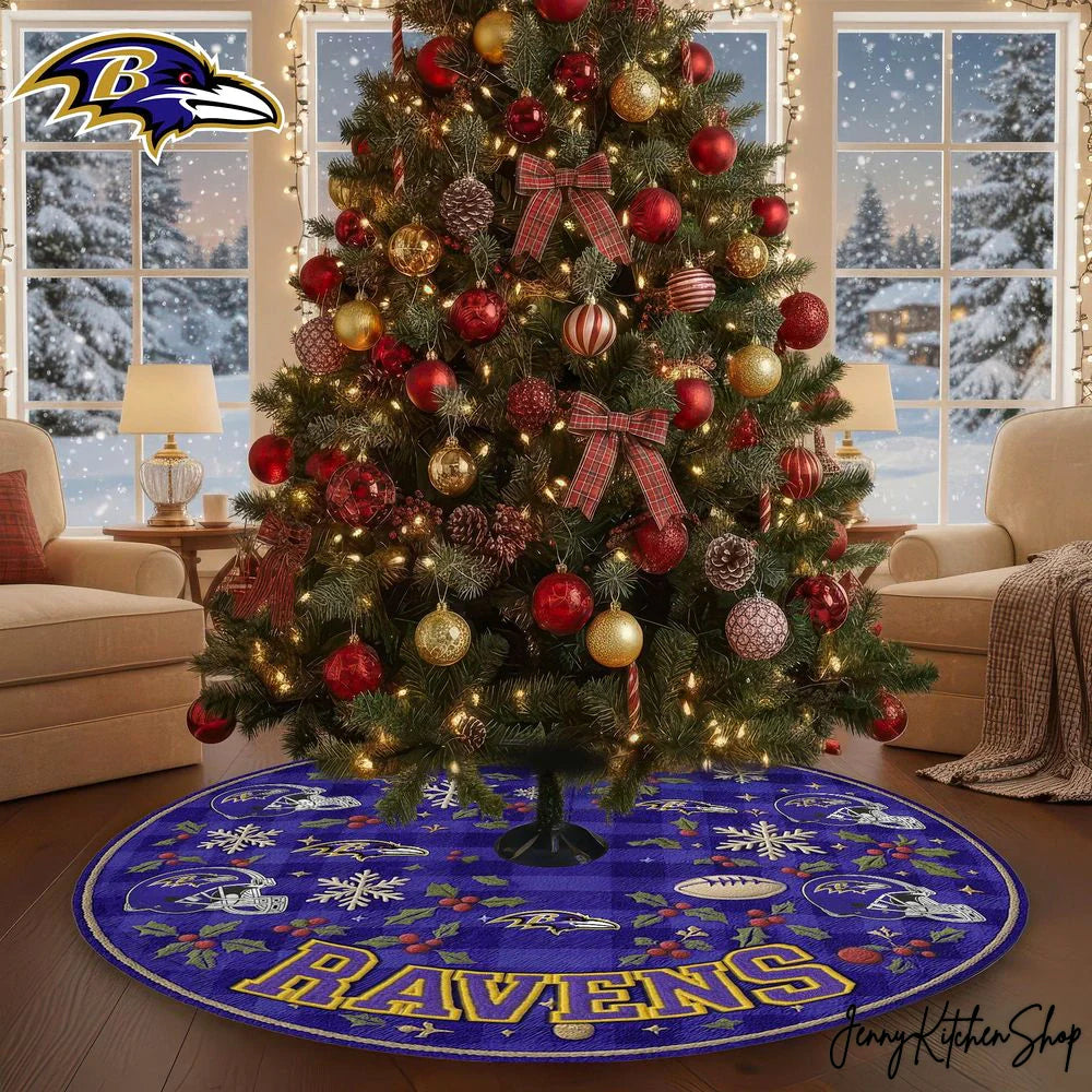 Baltimore Ravens Christmas Tree Skirt
