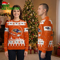 Baltimore Ravens Custom Name Snowflake Logo Ugly Christmas Sweater