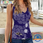 Baltimore Ravens Flower Pattern Women’s V-Neck Ribbed Tank Top