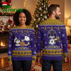 Baltimore Ravens Football Dog And Snowflakes Ugly Christmas Sweater