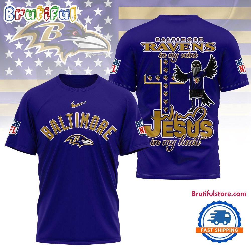 Baltimore Ravens In My Veins In My Heart All Over Print Shirt