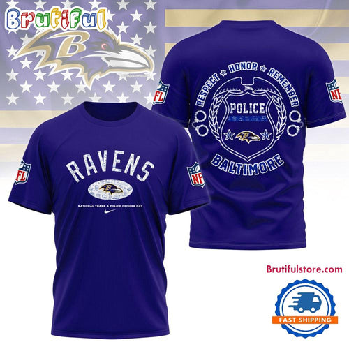 Baltimore Ravens National Thank a Police Officer Day Unisex 3D Shirt