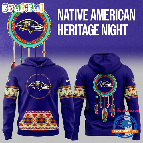 Baltimore Ravens NFL 2024 Native American Heritage New Hoodie