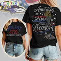 Baltimore Ravens NFL 250 Years Independence Day Rhinestone Dot Unisex 3D Shirt