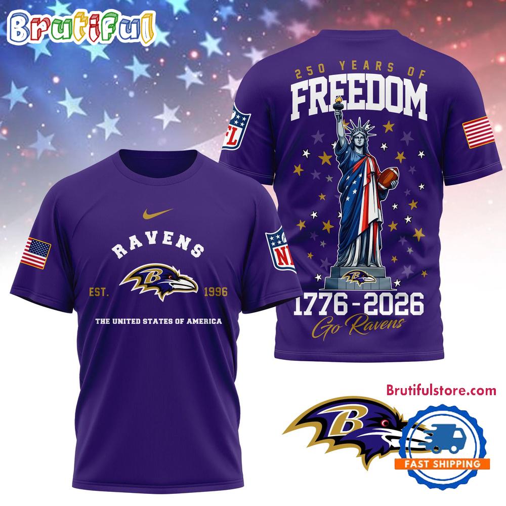 Baltimore Ravens NFL 250 Years of American Freedom Limited Edition 3D Shirt