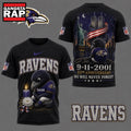 Baltimore Ravens NFL 9 11 25th Anniversary Never Forget Memorial 3D T Shirt, Football New Design Shirt