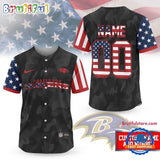 Baltimore Ravens NFL American Pride Custom Baseball Jersey Shirt