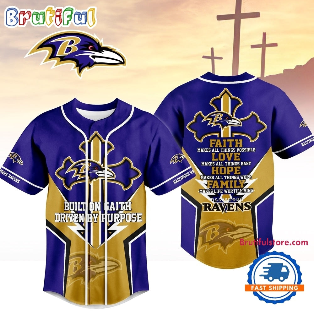 Baltimore Ravens NFL Blessed Beyond The Score Baseball Jersey